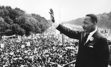 Black American civil rights leader Martin Luther King (1929 - 1968) addresses crowds during the March On Washington at the Lincoln Memorial, Washington DC, where he gave his I Have A Dream speech.